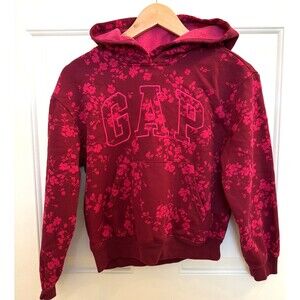 Gap Girl’s Embroidered Pink Floral Pullover Hoodie XL 12 Preppy Soft Girl Beach